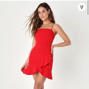 Lulu's Vibrant Red Mini Dress